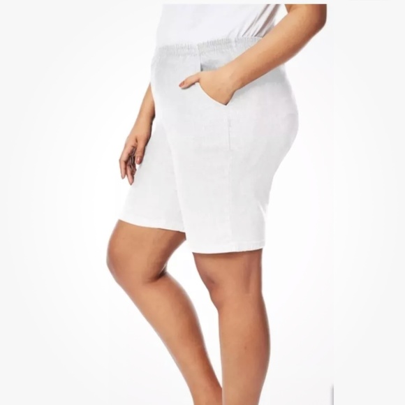 Just My Size Women’s 2 Pocket Pull On White Shorts Size 4X (26W-28W) NEW - Picture 3 of 7